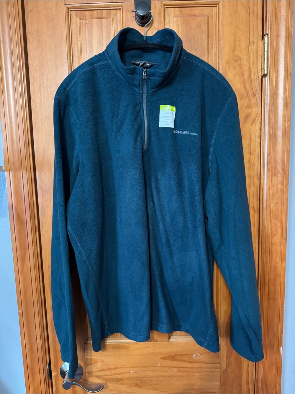 Eddie Bauer Men's Deep Teal Half-Zip Fleece Pullover